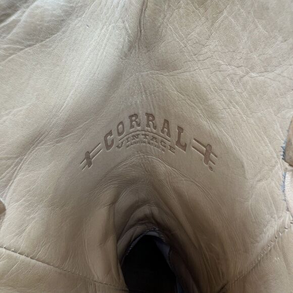 Corral Wedding Big Floral Embroidered Snip Toe Boots Brown/Bone Size 9.5 - Picture 9 of 16